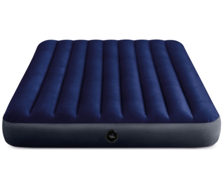 Надувной матрас Intex Classic Downy Airbed Fiber-Tech 152x203x25 см с подушками и насосом, арт:64765